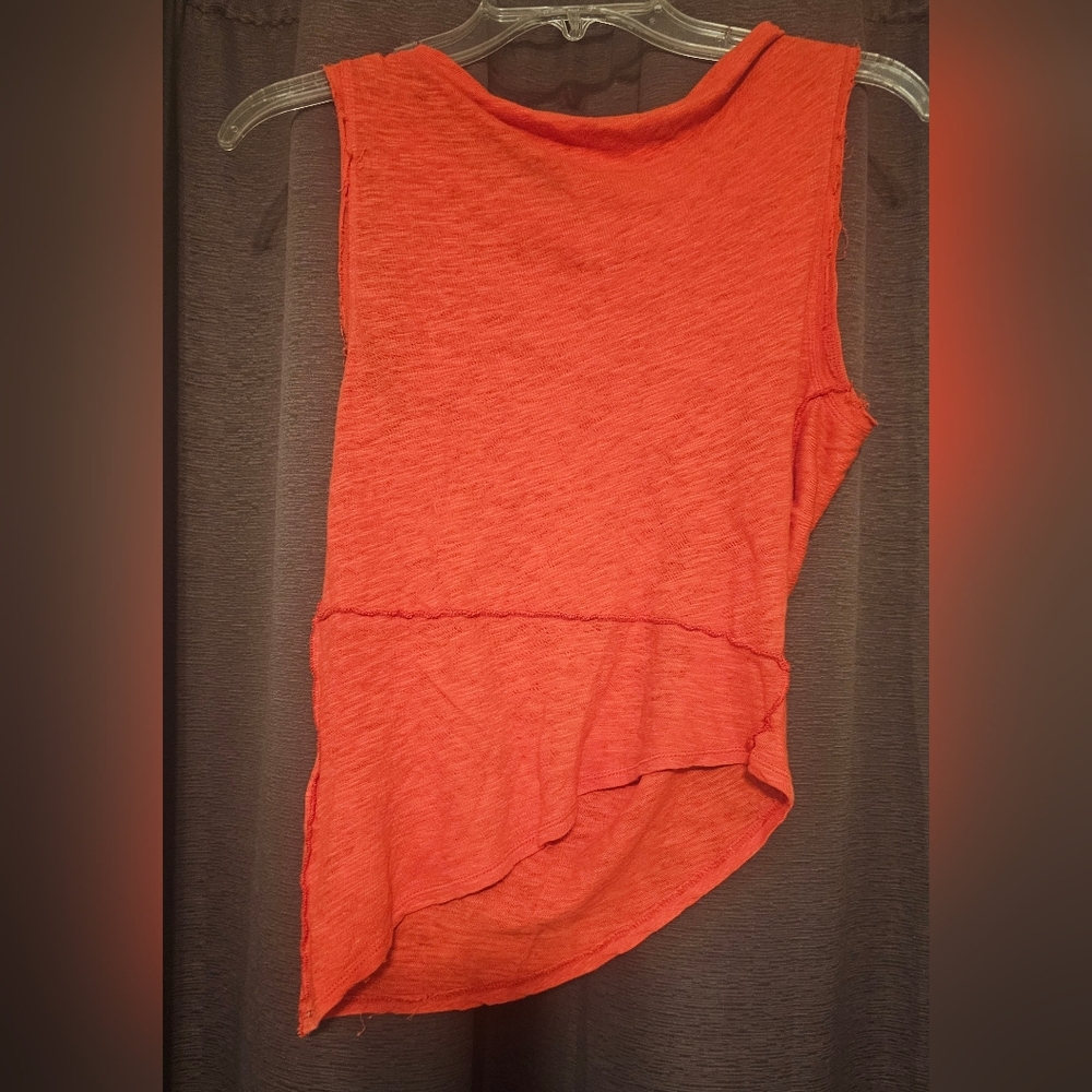 NWT..WE THE FREE Asymmetrical Red Sleeveless Top